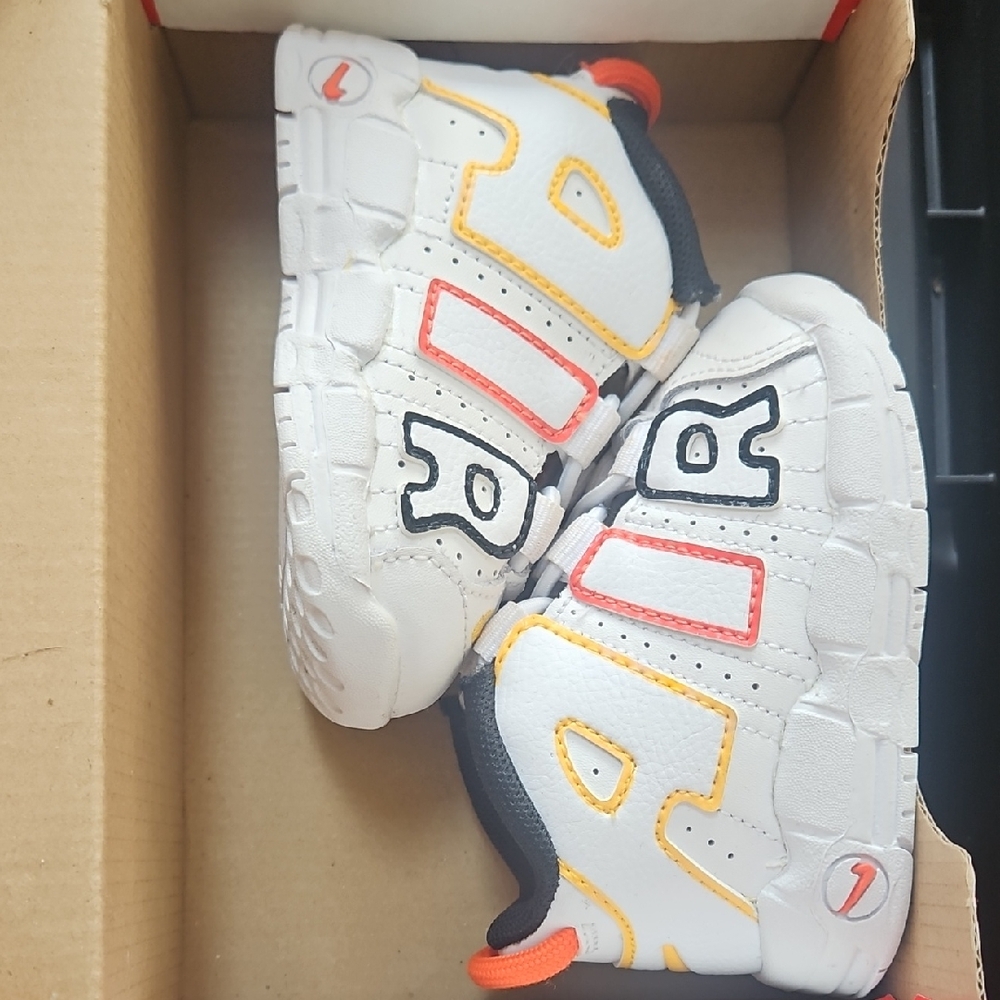 Nike Kids White and Orange Air Sneakers